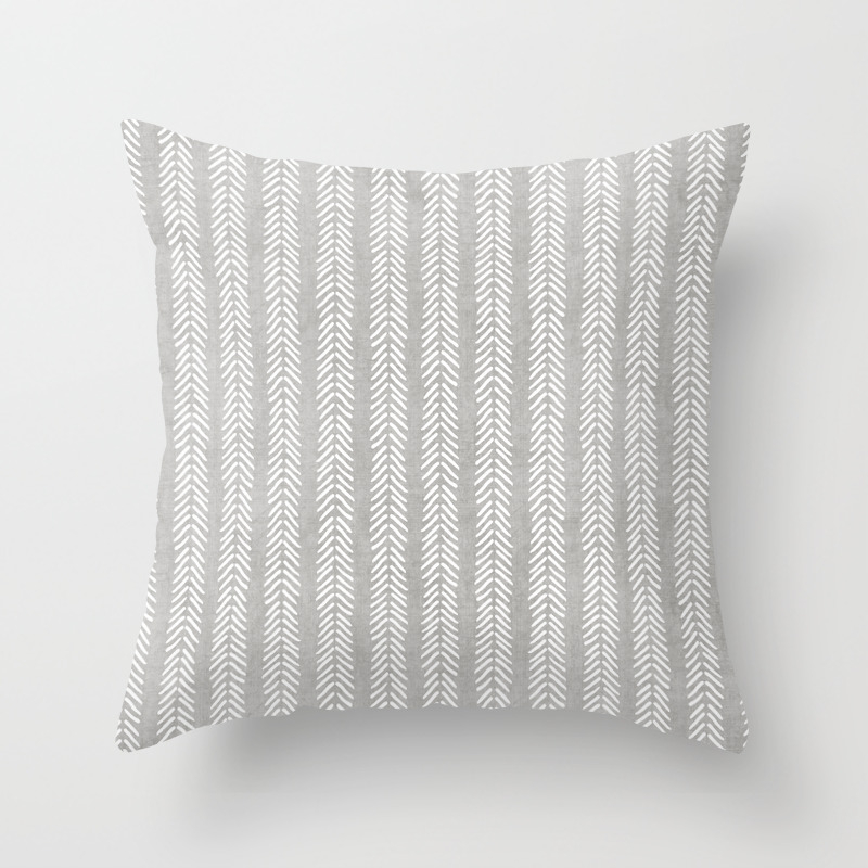 Mud Cloth Grey Arrowheads Throw Pillow By Beckybailey1 Society6