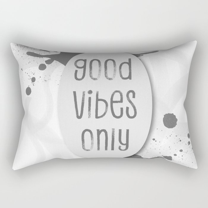 TEXT ART Good vibes only | grey Rectangular Pillow
