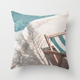 Tropical Summer Time at the Pool Throw Pillow