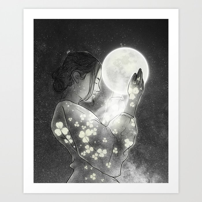 The moon & me. Art Print
