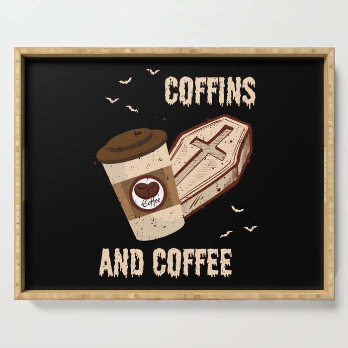 Coffins And Coffee Coffin Halloween Serving Tray