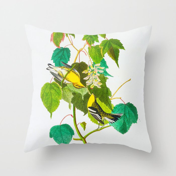 Hemlock Warbler Bird Throw Pillow