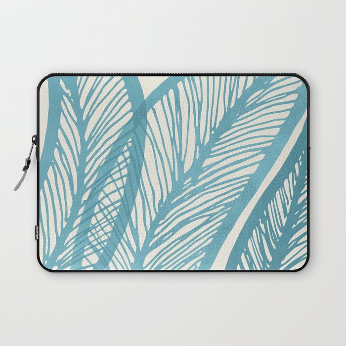 Blue Banana Leaf / Tropical Plants Laptop Sleeve