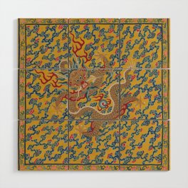 Chinese Dragon Wrapper for the Tapestry Scroll Mingling of Clear and Muddy Water at the Junction of the Jing and Wei Rivers  Wood Wall Art
