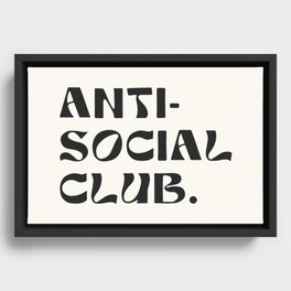 antisocial club. Framed Canvas