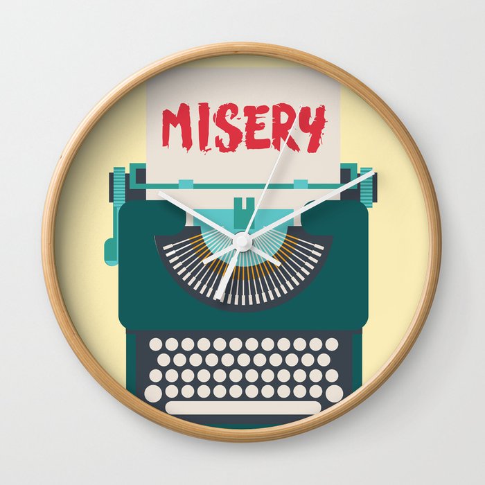 Misery, Horror, Movie Illustration, Stephen King, Kathy Bates, Rob Reiner, Classic book, cover Wall Clock