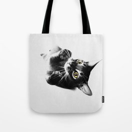 Cute Abyssinian cat  black and white Tote Bag