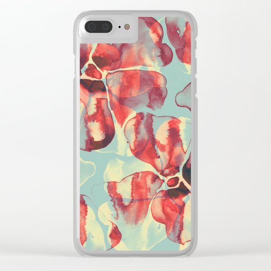 Ink Flowers Clear iPhone Case