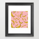 Sea of bananas pink Gerahmter Kunstdruck