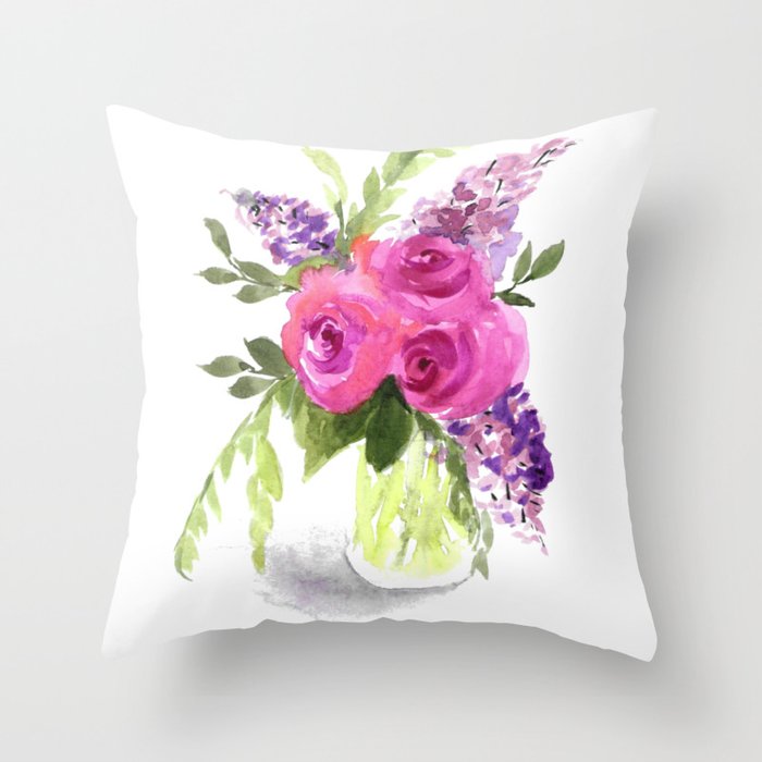 Flowers in a Vase Throw Pillow
