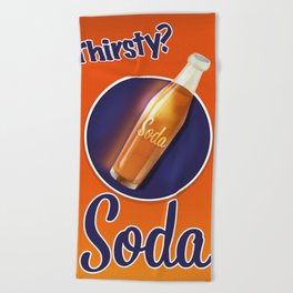 Vintage soda drink advert. Beach Towel