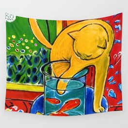 Henri Matisse - Cat With Red Fish still life painting Wall Tapestry