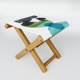 Weight of the World - Minimalist Abstract Watercolor Painting Folding Stool