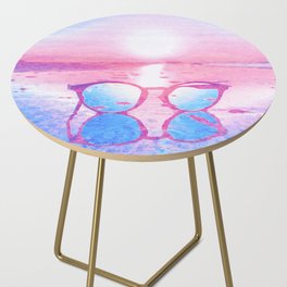 sunset glasses vaporwave impressionism painted realistic still life Side Table