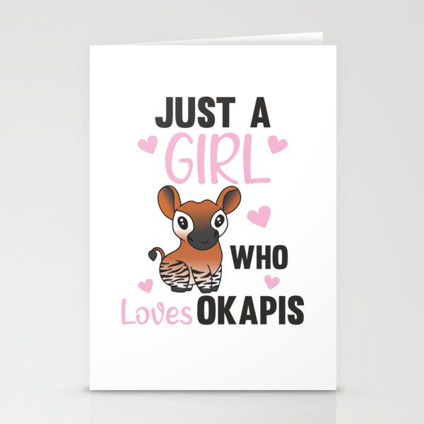 Just A Girl Who Loves Okapis Sweet Animals Okapis Stationery Cards