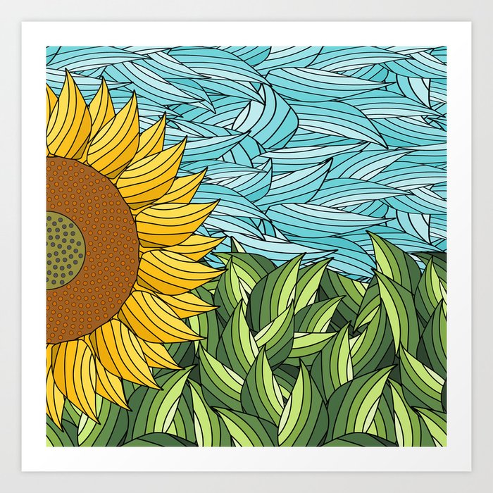 Sunny Day Abstract Flowers Art Print
