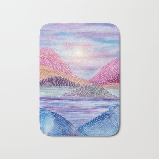 Lines in the mountains XVII Bath Mat