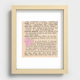 Love Dictionary Page With Sketchy Pink Heart Recessed Framed Print