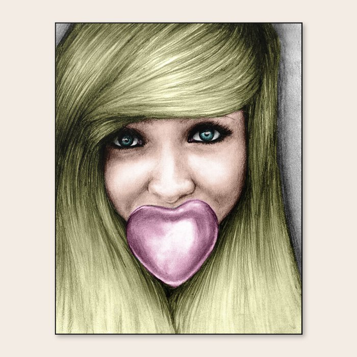 Bubble Heart Pencil Drawing Canvas Print by ''Befne'' Society6