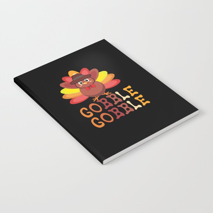 Fall Autumn Gobble Gobble Cute Turkey Thanksgiving Notebook