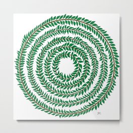 Merry go round (green) Metal Print | Forest, Minimalart, Plant, Merrygoround, Nature, Minimal, Spiral, Leaf, Botanical, Garden 