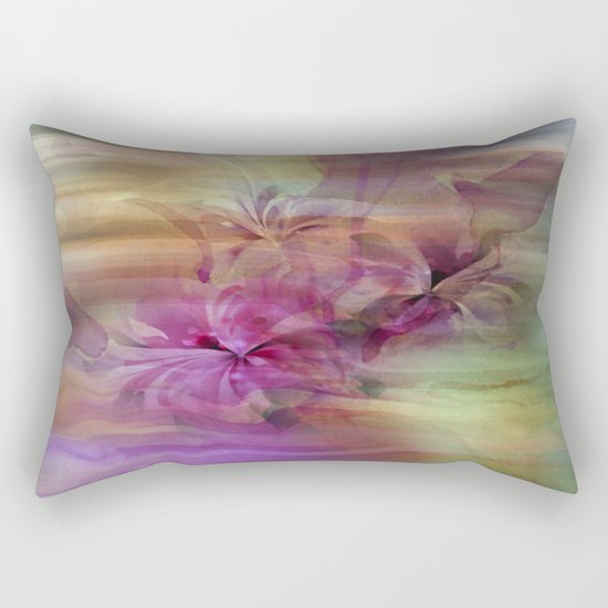 Sunset Painterly Floral Abstract Rectangular Pillow