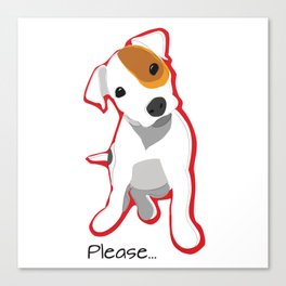 "Please" Jack Russell Terrier Puppy Canvas Print
