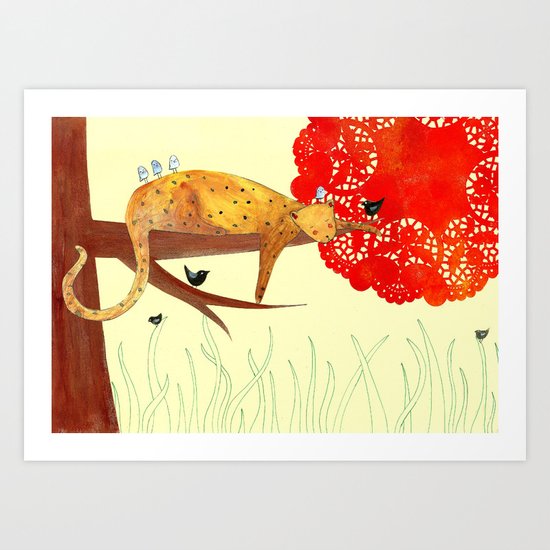 Sleeping Leopard Art Print