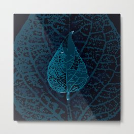 X-ray of a leaf Metal Print | Art, Black, Fall, Autumn, Tree, Blue, Radiography, Digital, Ecologie, Nature 