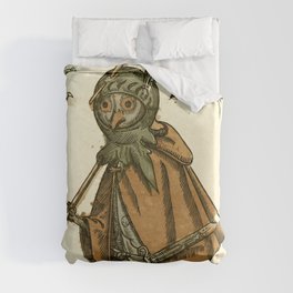 Owl dressed as a soldier Duvet Cover