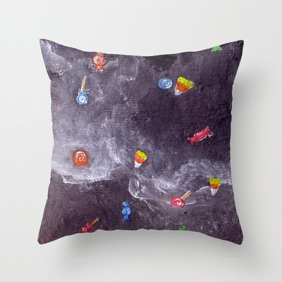 Candy Rain Throw Pillow