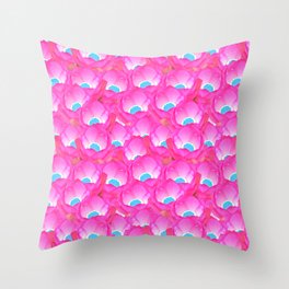 Vaporwave Waterlily Tropical Water Lily Flowers Throw Pillow