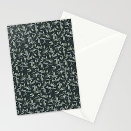 Green Foliage Leaves Pattern Stationery Card