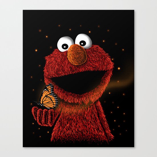 Elmo and Little Butterfly Canvas Print