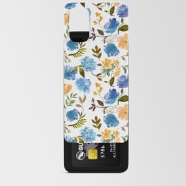Watercolor orange blue green rose gold floral Android Card Case
