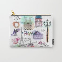 PARIS FRANCE Carry-All Pouch | France, Notre Damedeparis, Toureiffel, Voyage, Toureiffeldessin, Paris, Digital, Graphicdesign, Vacance 