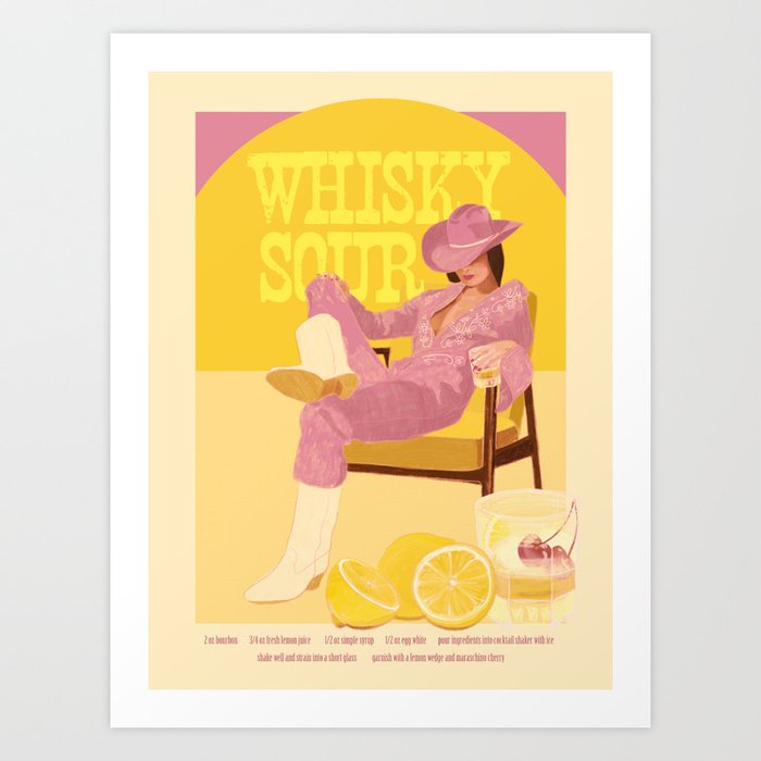 Whisky Sour - Pink Art Print