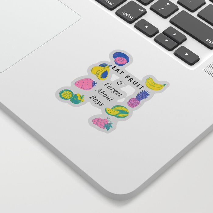 Eat Fruit And Forget About Boys Funny Pastel Sticker