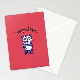 I want to eat your brain. Zombies gifts. Stationery Card