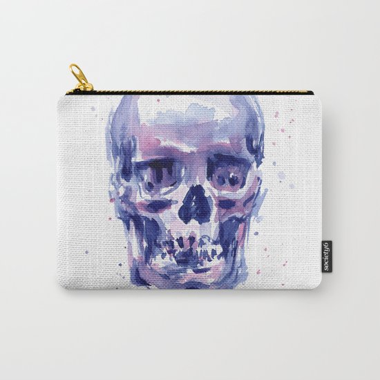 Skull Watercolor Purple Colorful Carry-All Pouch