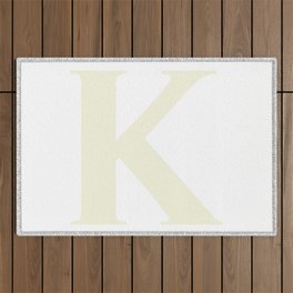 K MONOGRAM (BEIGE & WHITE) Outdoor Rug