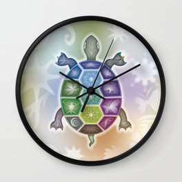 Fine Tattooed Turtle Wall Clock