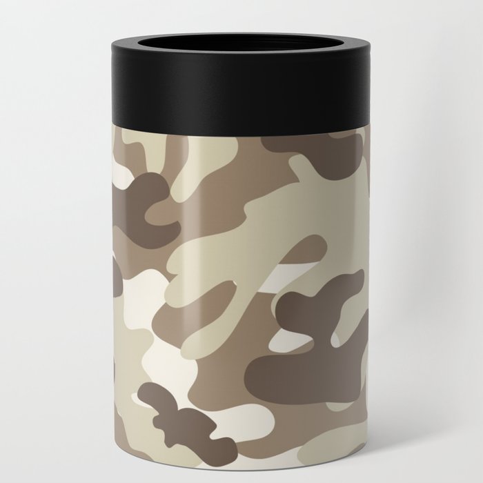Sand Camouflage Brown And Beige Pattern Can Cooler