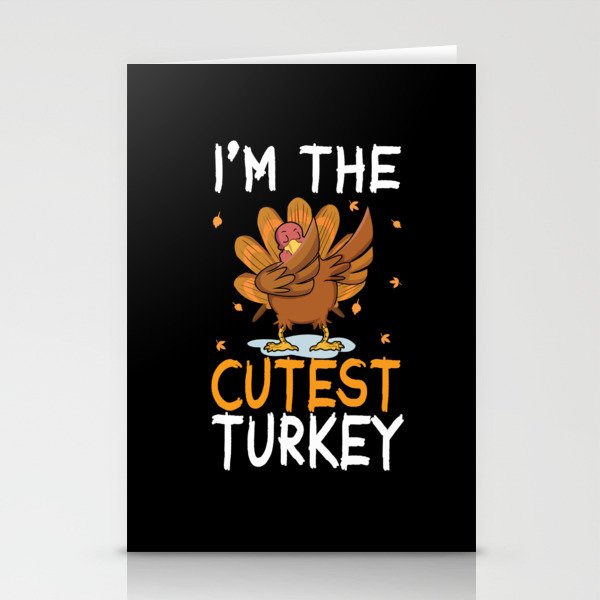 Dabbing Turkey Funny Cutest Turkey Thanksgiving Stationery Cards