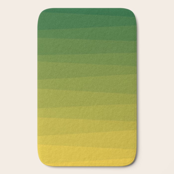 Shades Of Grass Line Gradient Pattern Between Lime Green And Bright Yellow Bath Mat By Alisagal Society6