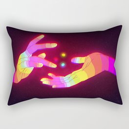 Psychedelic Energy Hands Rectangular Pillow