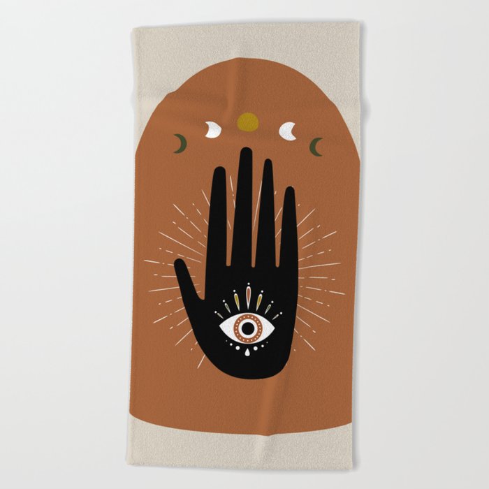 Boho 7 Hamsa Hand Beach Towel