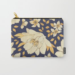 Handdrawn Flower Pattern Carry-All Pouch