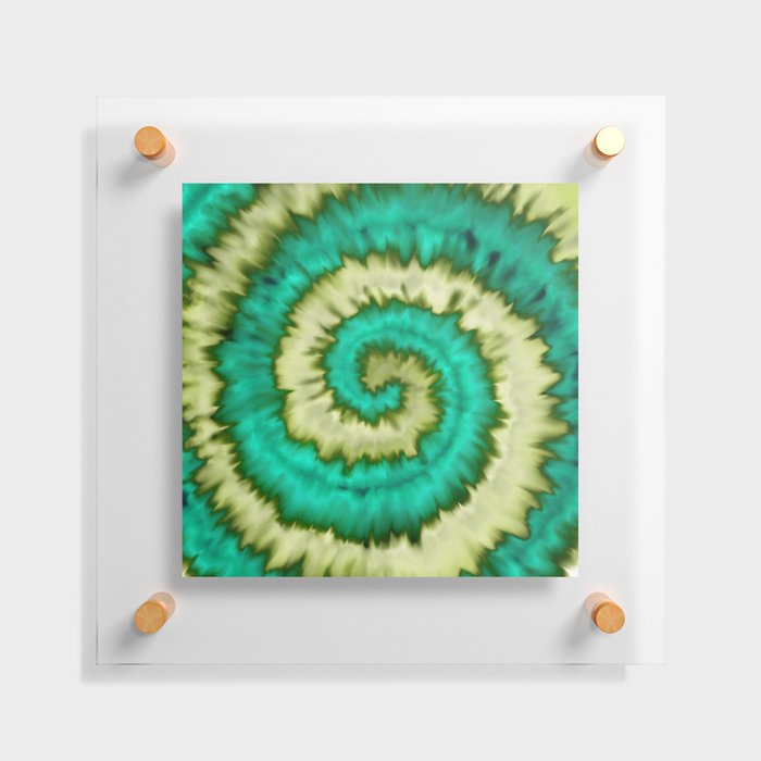 Greenery Spiral Tie-dye Floating Acrylic Print