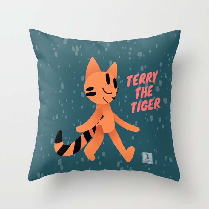 Terry The Tiger Throw Pillow